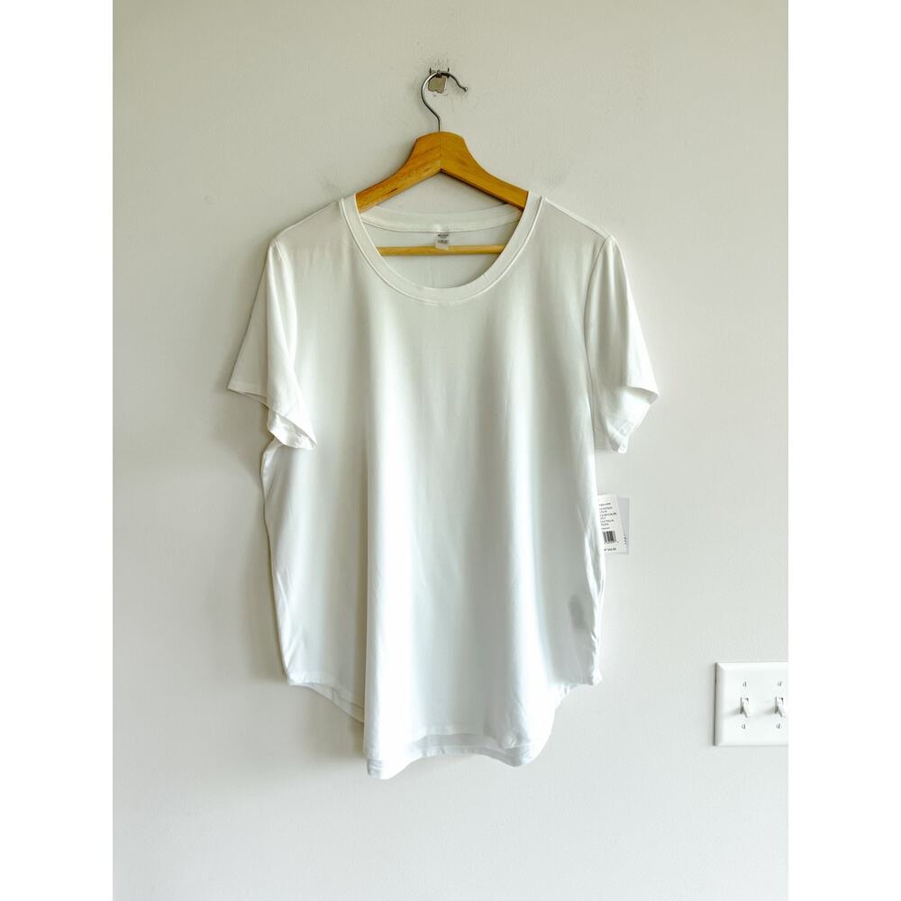 Beyond Yoga Featherweight On The Down Short Sleeve Activewear Top White XL NWT - Picture 3 of 9